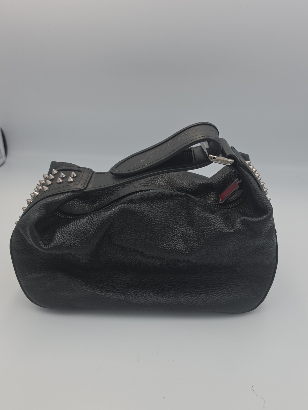 Christian Louboutin Matte Black W/ Silver Funky Spiked Toiletries (NWOT)COA🖤❤️